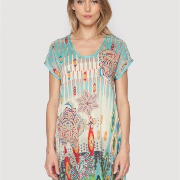 Johnny Was Sundance Catalogue sheath dress small geometric Aztec print - Picture 1 of 7